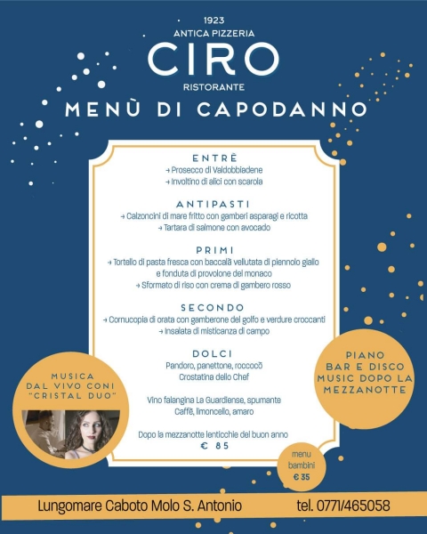 Antica Pizzeria Ciro 1923 Men di Capodanno Forchettour in